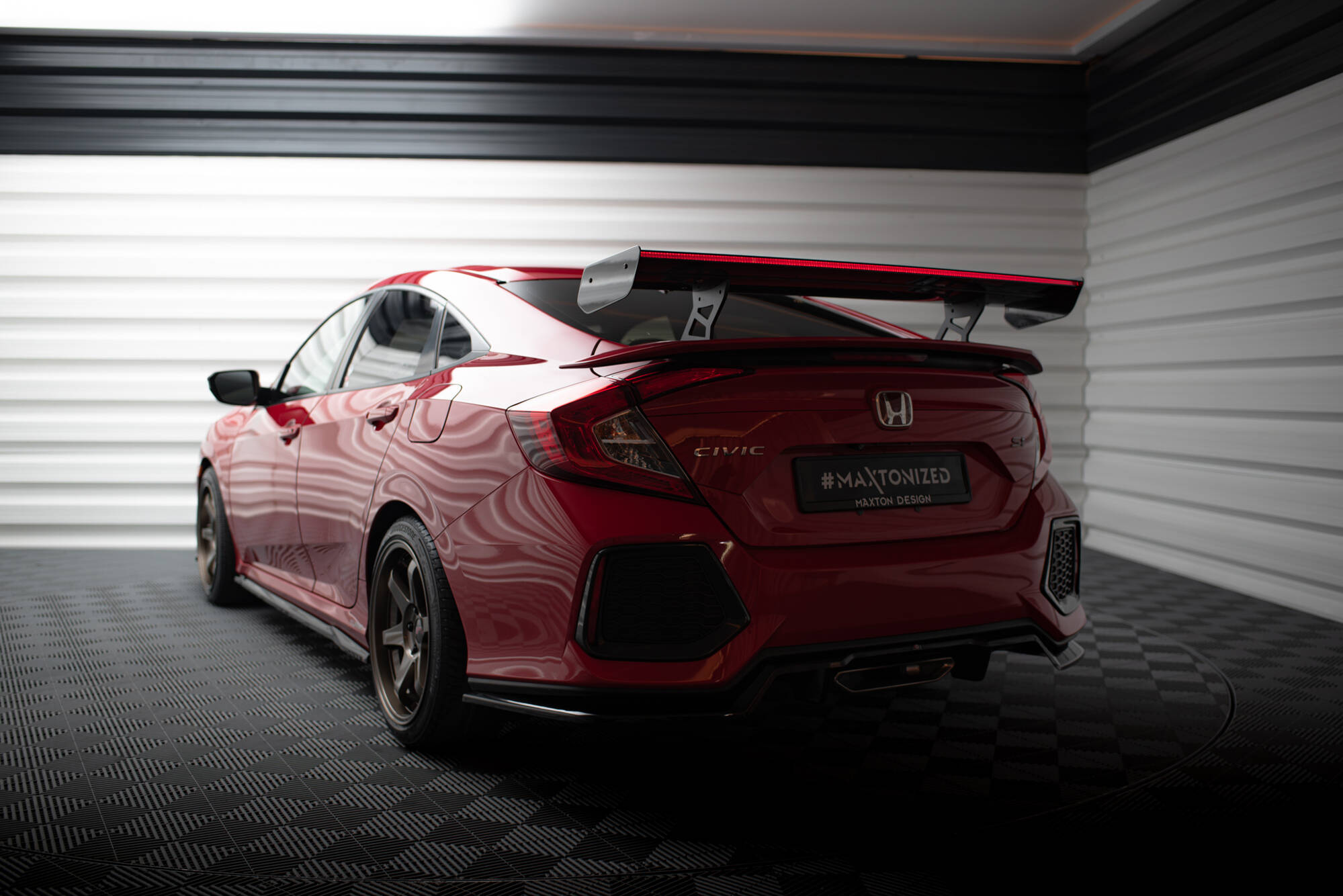 CARBON SPOILER WITH INTERNAL BRACKETS UPRIGHTS + LED SUITABLE FOR HONDA CIVIC SI MK10 – MAXTON DESIGN - 11
