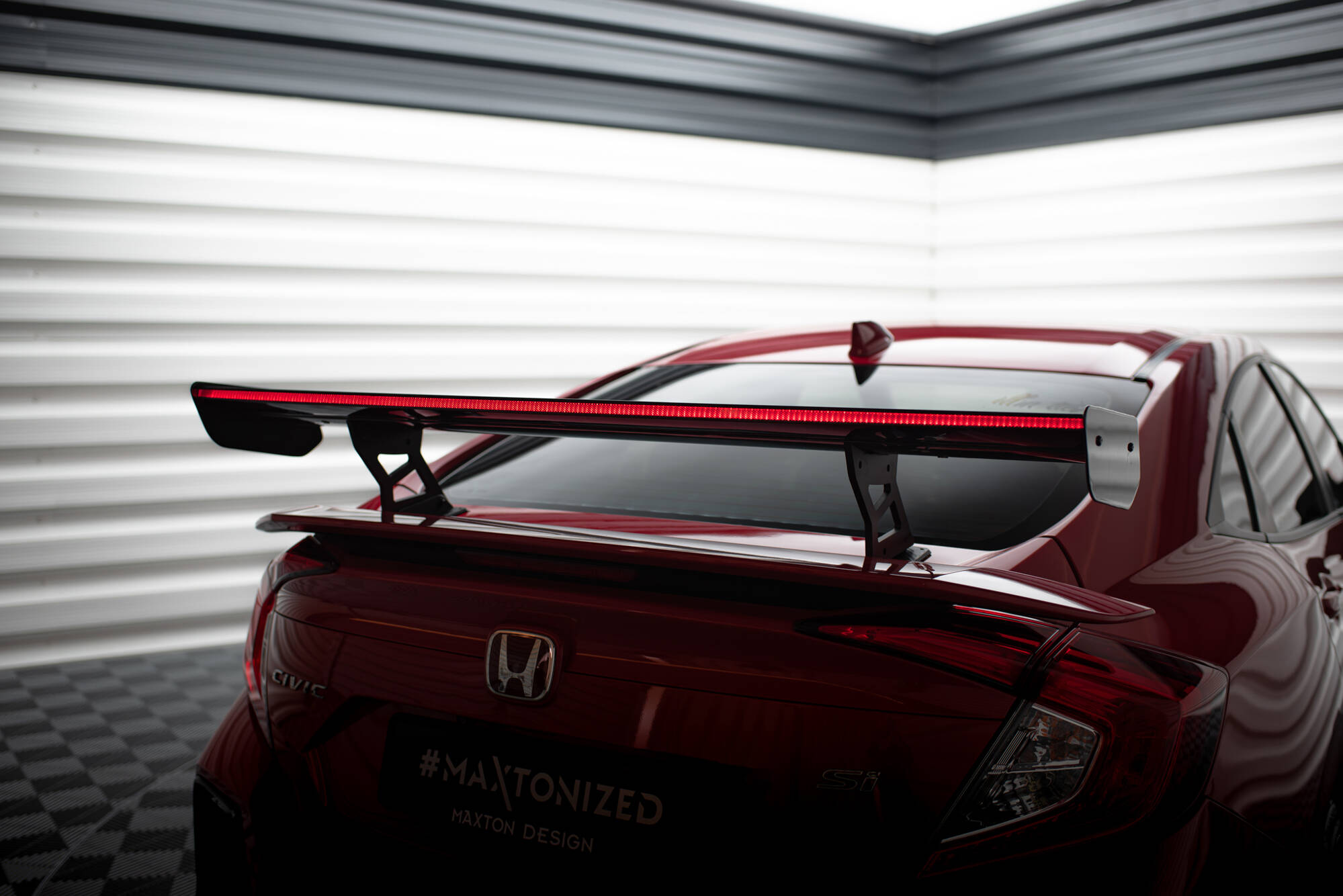 CARBON SPOILER WITH INTERNAL BRACKETS UPRIGHTS + LED SUITABLE FOR HONDA CIVIC SI MK10 – MAXTON DESIGN - 4