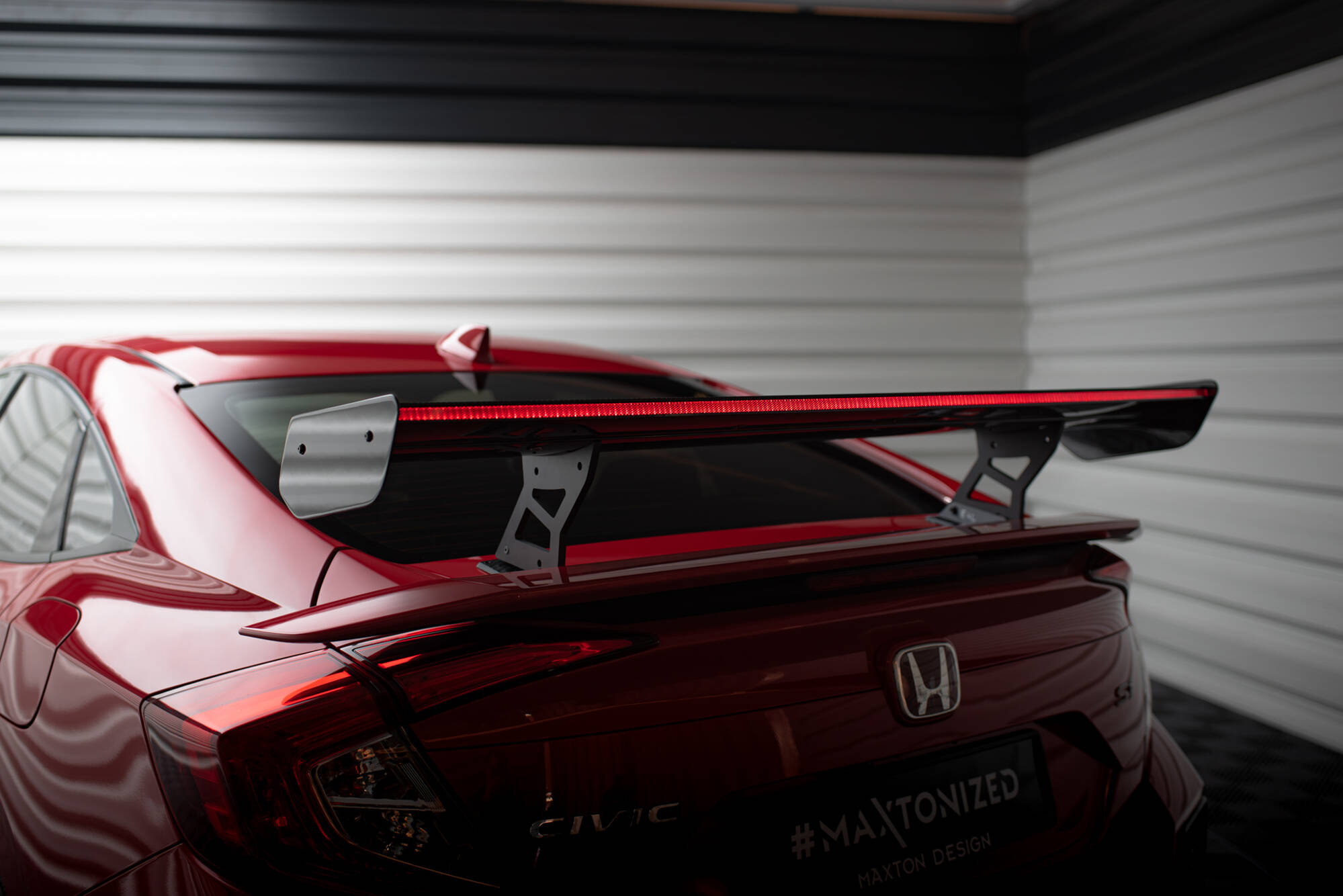 CARBON SPOILER WITH INTERNAL BRACKETS UPRIGHTS + LED SUITABLE FOR HONDA CIVIC SI MK10 – MAXTON DESIGN - 12