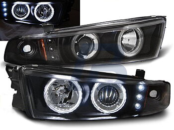 HEADLIGHTS MITSUBISHI GALANT 8 (EA0) 96-06 ANGEL EYES BLACK CCFL