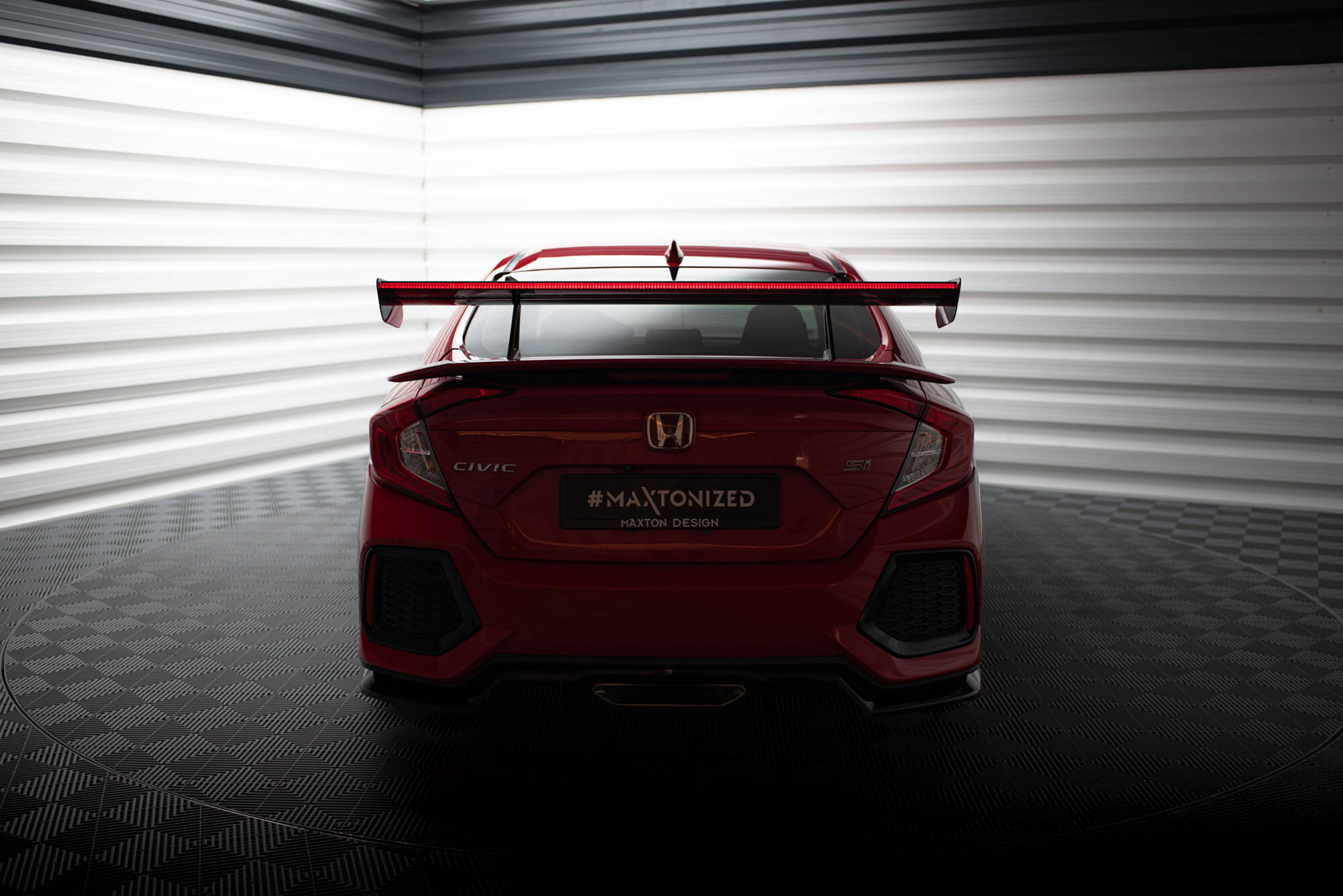 CARBON SPOILER WITH UPPER SWAN MOUNTING + LED SUITABLE FOR HONDA CIVIC SI MK10 – MAXTON DESIGN - 8
