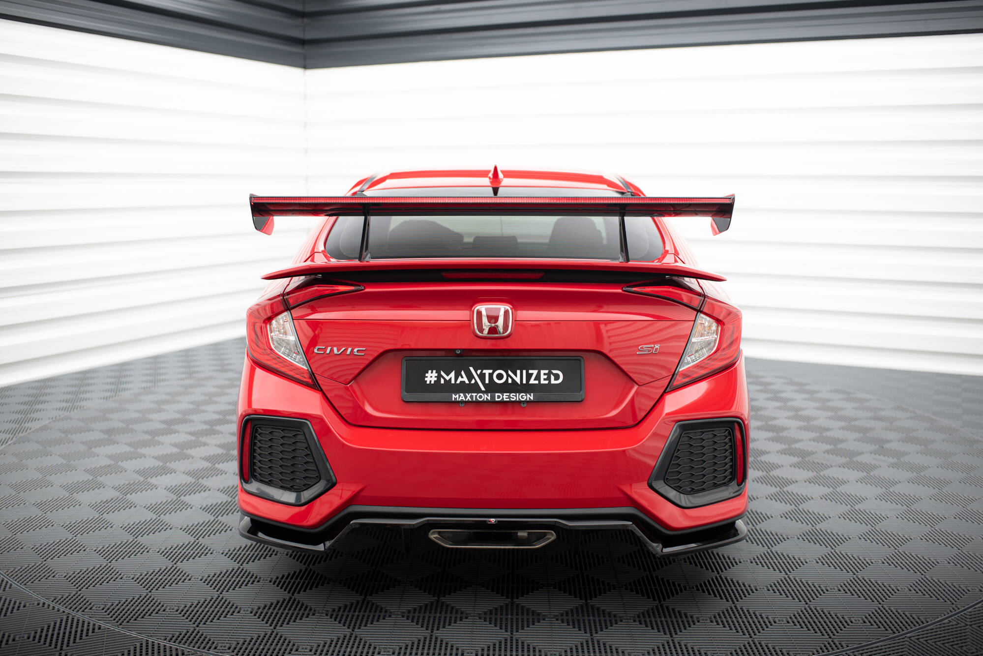 CARBON SPOILER WITH UPPER SWAN MOUNTING + LED SUITABLE FOR HONDA CIVIC SI MK10 – MAXTON DESIGN - 2