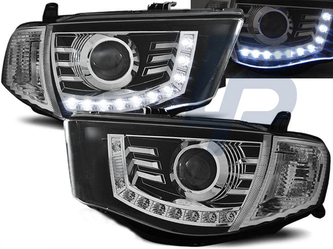 HEADLIGHTS MITSUBISHI L200 06-10 DAYLIGHT BLACK - 2
