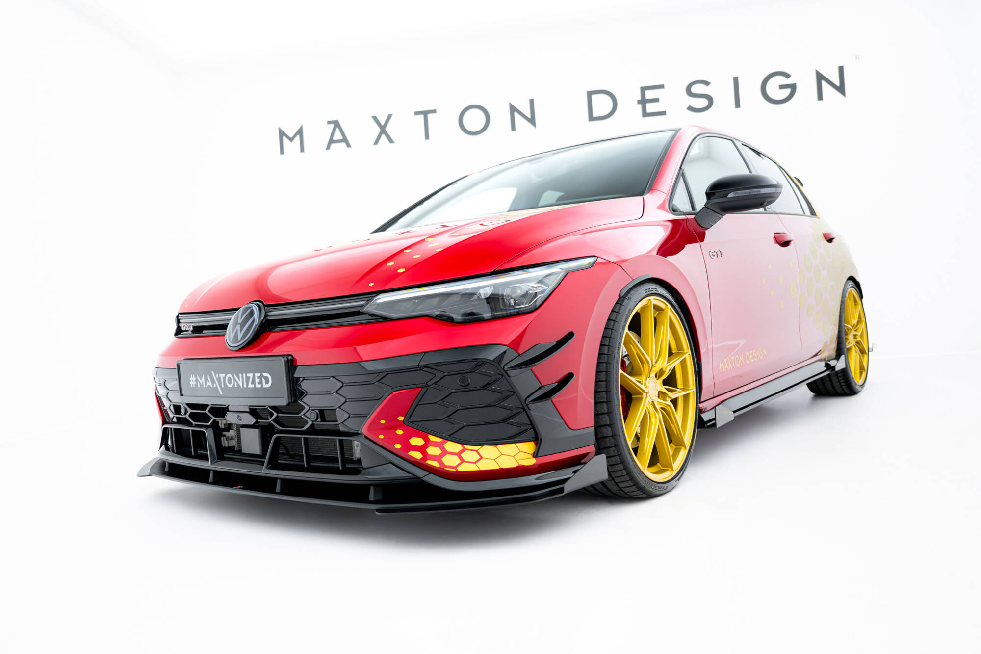 STREET PRO FRONT SPLITTER + FLAPS SUITABLE FOR VOLKSWAGEN GOLF GTI CLUBSPORT MK8 FACELIFT – MAXTON DESIGN - 6