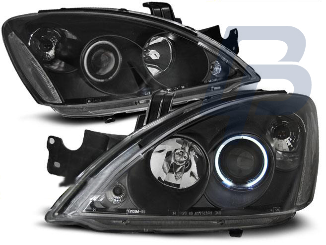 HEADLIGHTS MITSUBISHI LANCER 7 04-07 ANGEL EYES CHROME - 2