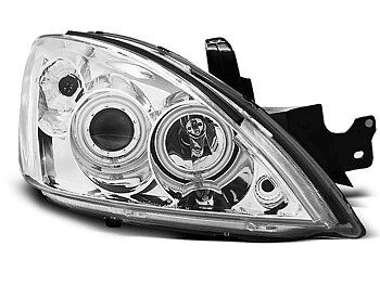 HEADLIGHTS MITSUBISHI LANCER 7 04-07 ANGEL EYES CHROME