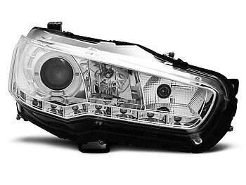 HEADLIGHTS MITSUBISHI LANCER 8 08- DAYLIGHT CHROME
