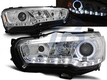 HEADLIGHTS MITSUBISHI LANCER 8 08- DAYLIGHT CHROME