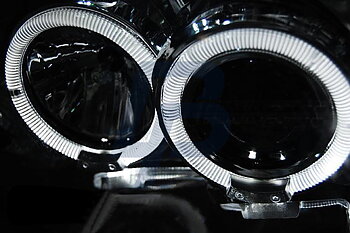 HEADLIGHTS NISSAN FRONTIER US VERSION 01-04 BLACK