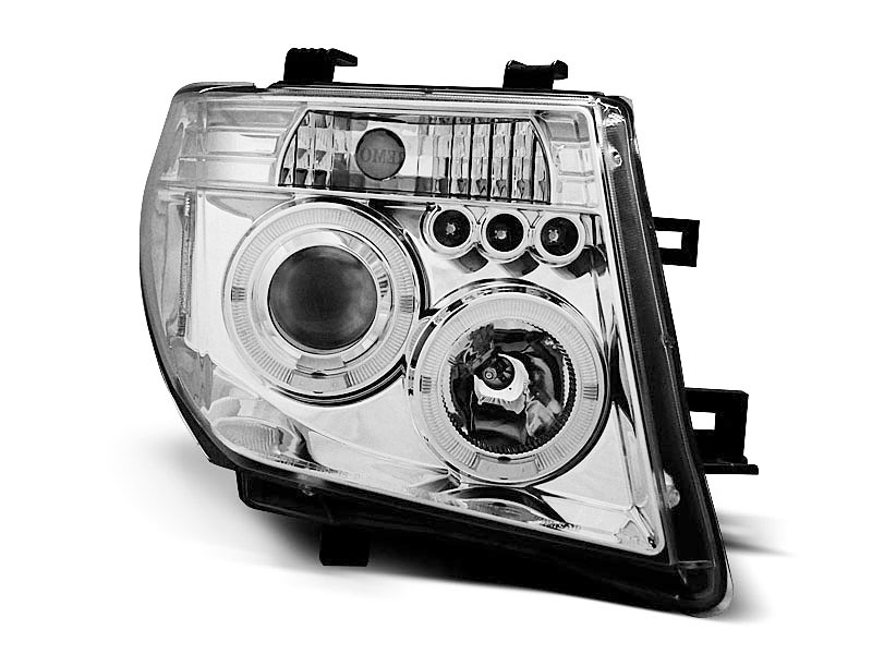 HEADLIGHTS NISSAN NAVARA D40/PATHFINDER 05-10 ANGEL EYES CHROME
