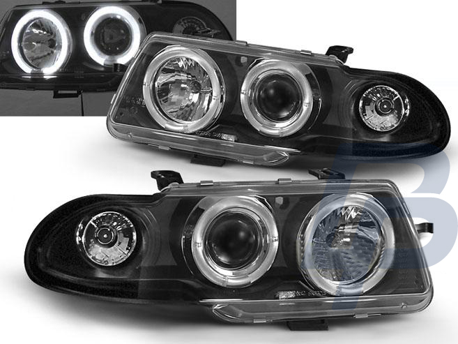 HEADLIGHTS OPEL ASTRA F 09.91-08.94 ANGEL EYES BLACK - 2