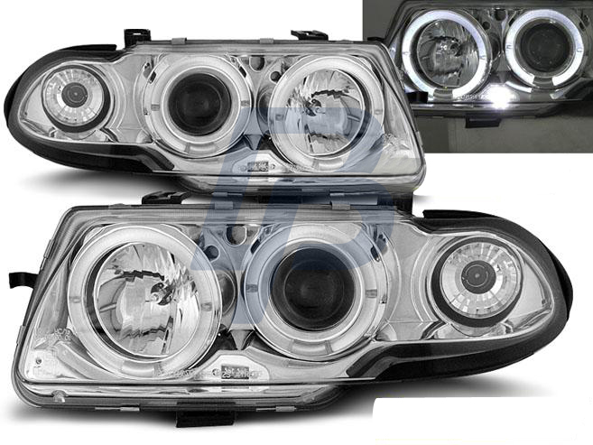 HEADLIGHTS OPEL ASTRA F 09.91-08.94 ANGEL EYES CHROME - 3