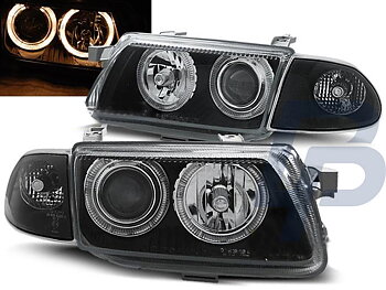 HEADLIGHTS OPEL ASTRA F 09.94-08.97 ANGEL EYES BLACK