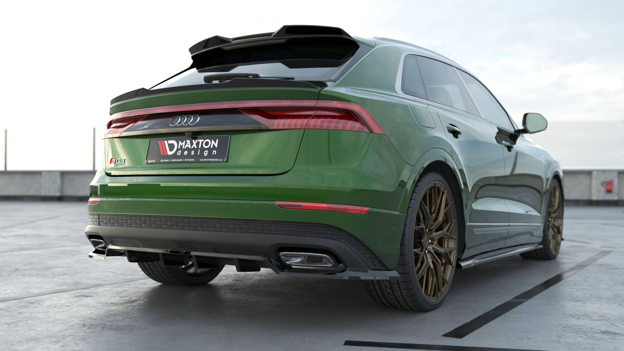 Rear Splitter (Vertical Bars) Audi Q8 Mk1 Facelift - 2