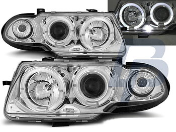 HEADLIGHTS OPEL ASTRA F 09.94-08.97 ANGEL EYES CHROME