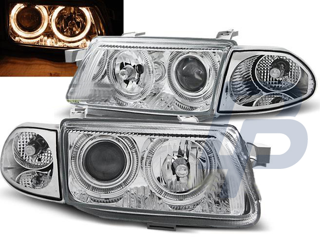HEADLIGHTS OPEL ASTRA F 09.94-08.97 ANGEL EYES CHROME - 2