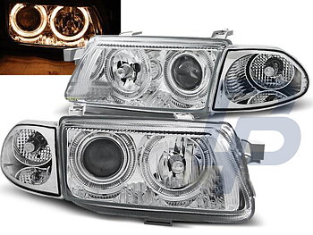 HEADLIGHTS OPEL ASTRA F 09.94-08.97 ANGEL EYES CHROME