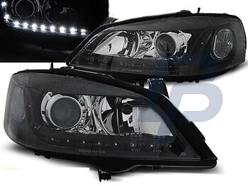 HEADLIGHTS OPEL ASTRA G 09.97-02.04 DAYLIGHT BLACK