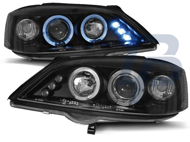 HEADLIGHTS OPEL ASTRA G 02.98-02.04 ANGEL EYES BLACK - 2