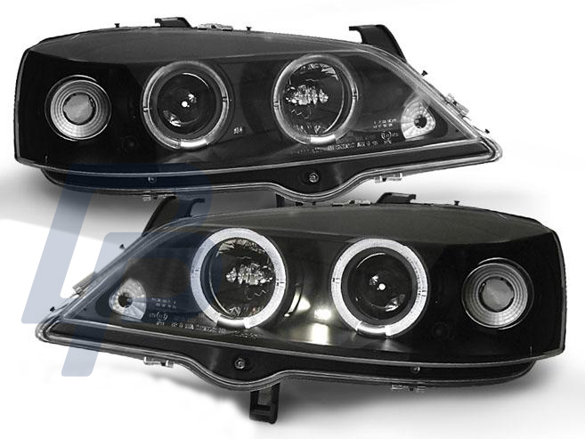 HEADLIGHTS OPEL ASTRA G 09.97-02.04 ANGEL EYES BLACK - 2