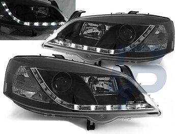HEADLIGHTS OPEL ASTRA G 09.97-02.04 DAYLIGHT BLACK