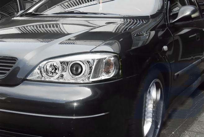 HEADLIGHTS OPEL ASTRA G 09.97-02.04 ANGEL EYES CHROME - 2