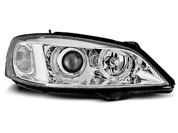 HEADLIGHTS OPEL ASTRA G 09.97-02.04 ANGEL EYES CHROME