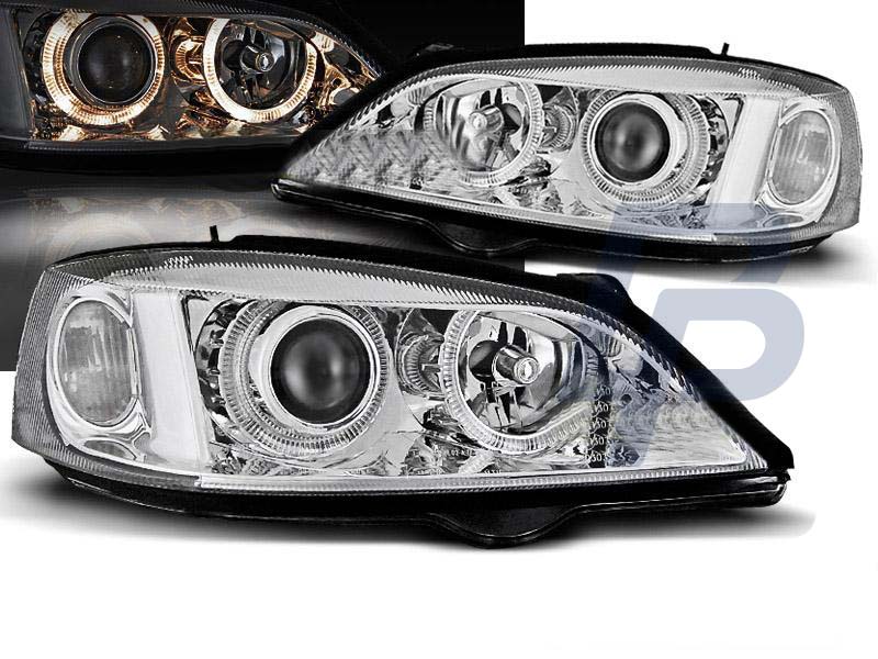 HEADLIGHTS OPEL ASTRA G 09.97-02.04 ANGEL EYES CHROME - 4