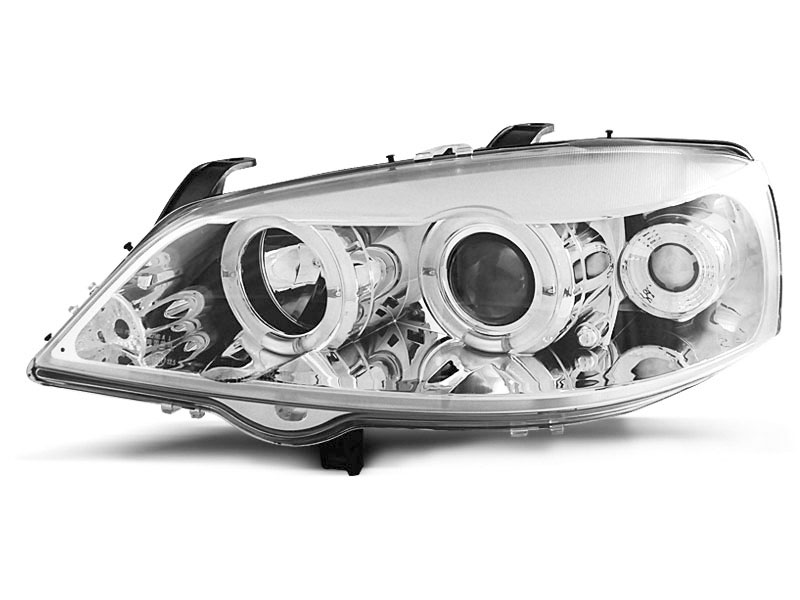 HEADLIGHTS OPEL ASTRA G 09.97-02.04 ANGEL EYES CHROME
