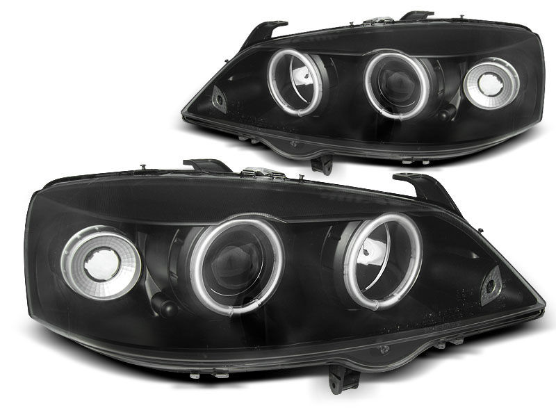 HEADLIGHTS OPEL ASTRA G 09.97-02.04 ANGEL EYES CCFL BLACK