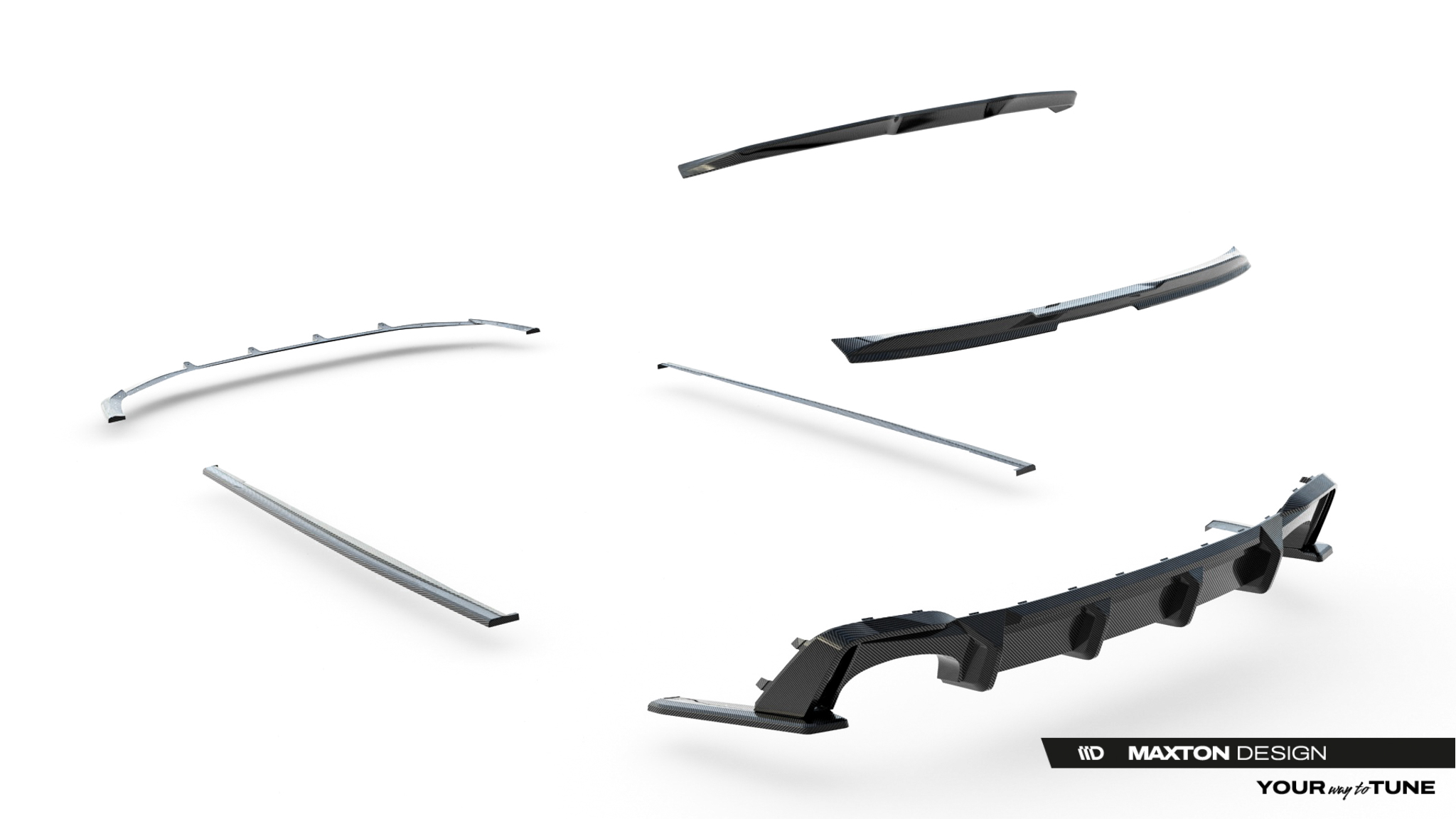 SET OF PREPREG CARBON FIBER SPLITTERS SUITABLE FOR AUDI RS6 C8 / C8 FACELIFT – MAXTON DESIGN - 13