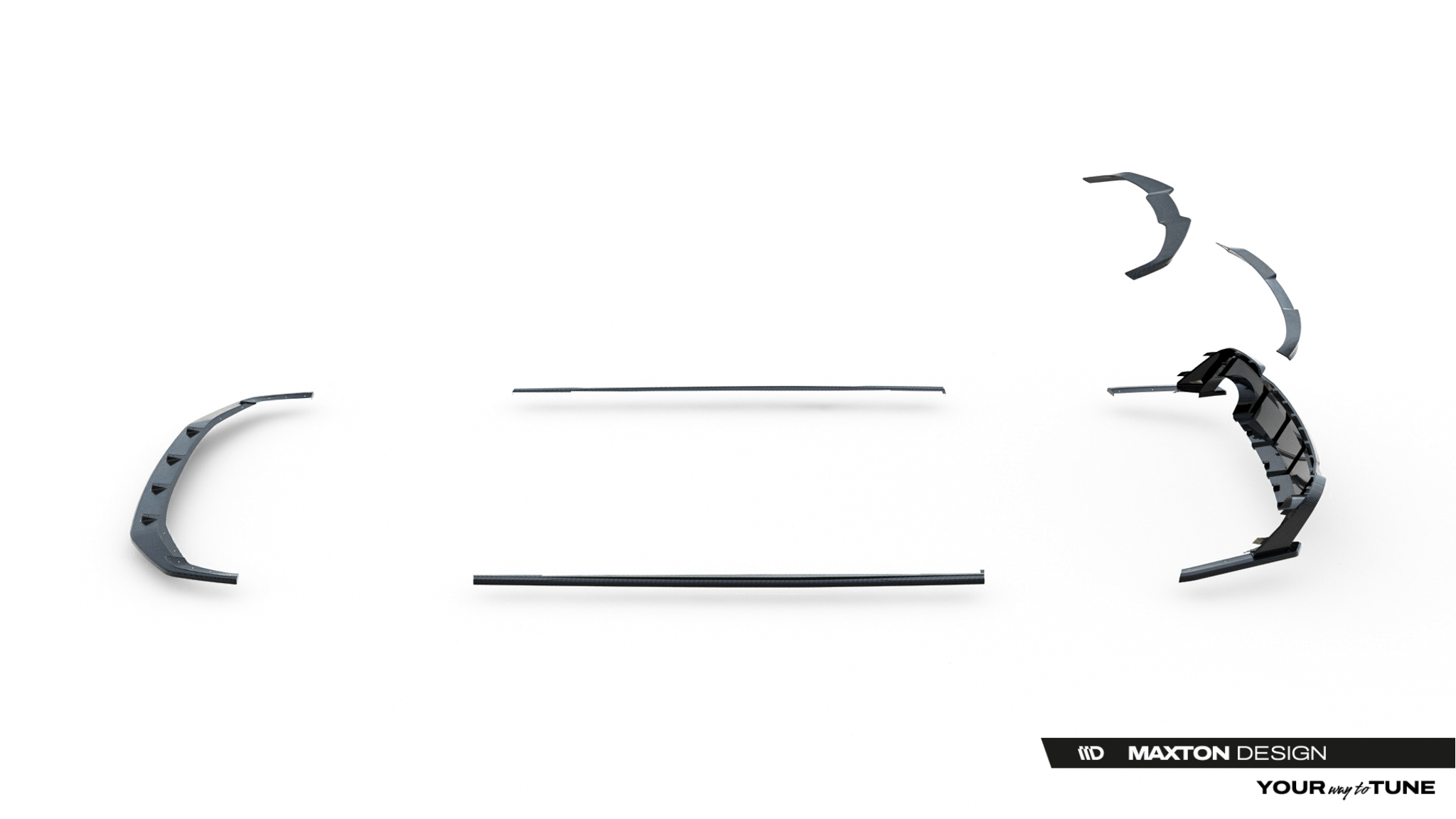SET OF PREPREG CARBON FIBER SPLITTERS SUITABLE FOR AUDI RS6 C8 / C8 FACELIFT – MAXTON DESIGN
