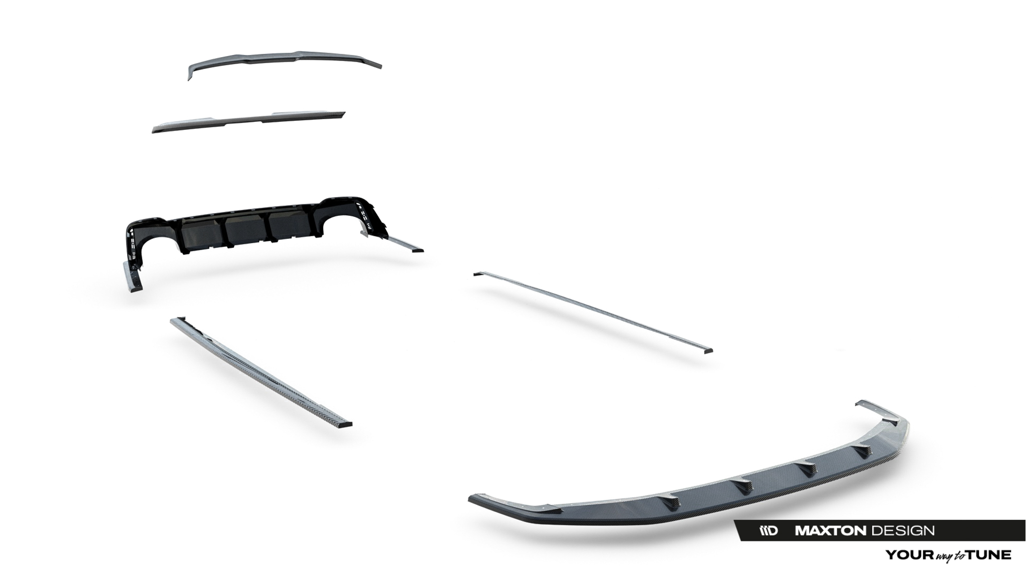 SET OF PREPREG CARBON FIBER SPLITTERS SUITABLE FOR AUDI RS6 C8 / C8 FACELIFT – MAXTON DESIGN - 3