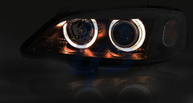 HEADLIGHTS OPEL ASTRA G 09.97-02.04 ANGEL EYES BLACK - 3