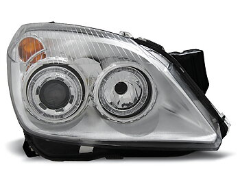 HEADLIGHTS OPEL ASTRA H 03.04-09 3.5D ANGEL EYES CHROME