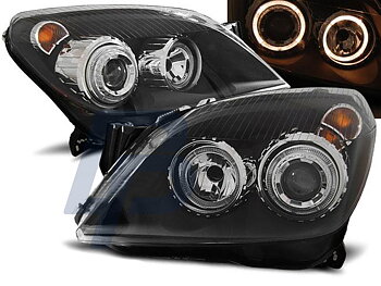 HEADLIGHTS OPEL ASTRA H 03.04-09 3.5D ANGEL EYES BLACK