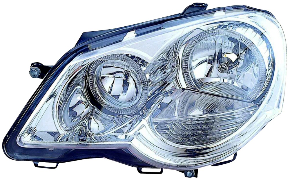 VW POLO 9N2 05+ ANGEL EYE STRÅLKASTARE KROM V3