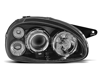 HEADLIGHTS OPEL CORSA B 02.93-10.00 ANGEL EYES BLACK