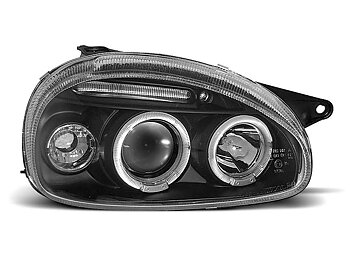 HEADLIGHTS OPEL CORSA B 02.93-10.00 ANGEL EYES BLACK