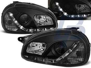 HEADLIGHTS OPEL CORSA B 02.93-10.00 DAYLIGHT BLACK
