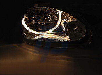 HEADLIGHTS OPEL CORSA B 02.93-10.00 ANGEL EYES CHROME