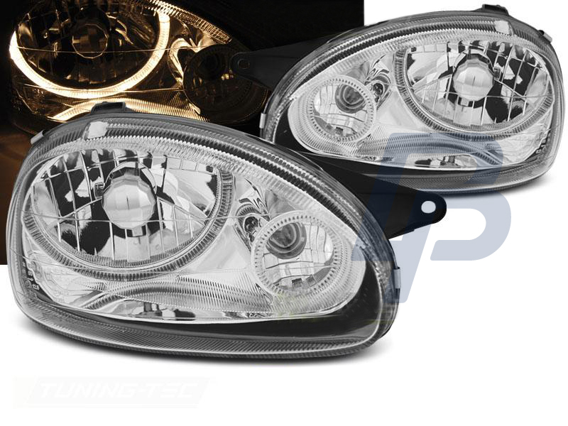 HEADLIGHTS OPEL CORSA B 02.93-10.00 ANGEL EYES CHROME - 4