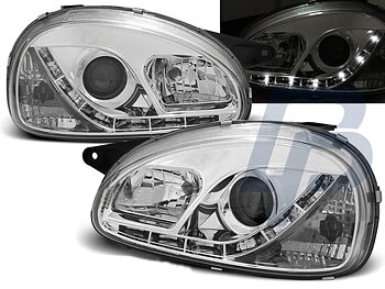 HEADLIGHTS OPEL CORSA B 02.93-10.00 DAYLIGHT CHROME