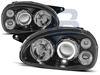 HEADLIGHTS OPEL CORSA B 02.93-10.00 ANGEL EYES CHROME