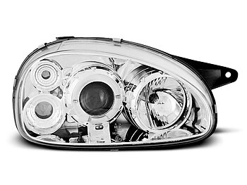 HEADLIGHTS OPEL CORSA B 02.93-10.00 ANGEL EYES CHROME
