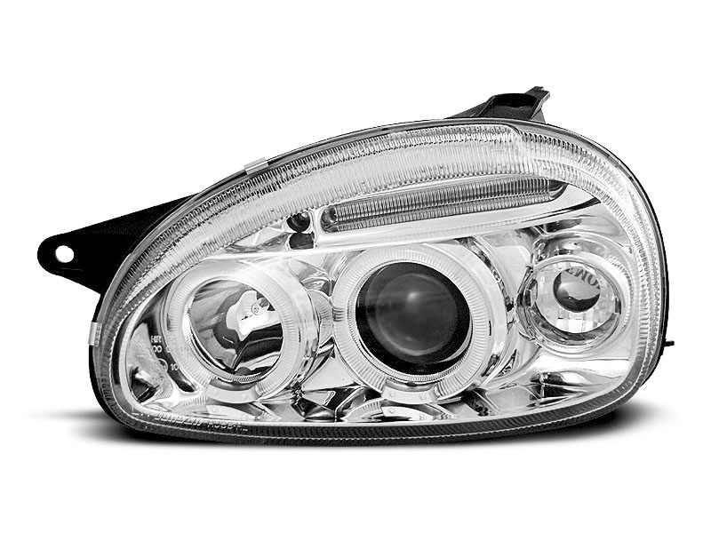 HEADLIGHTS OPEL CORSA B 02.93-10.00 ANGEL EYES CHROME