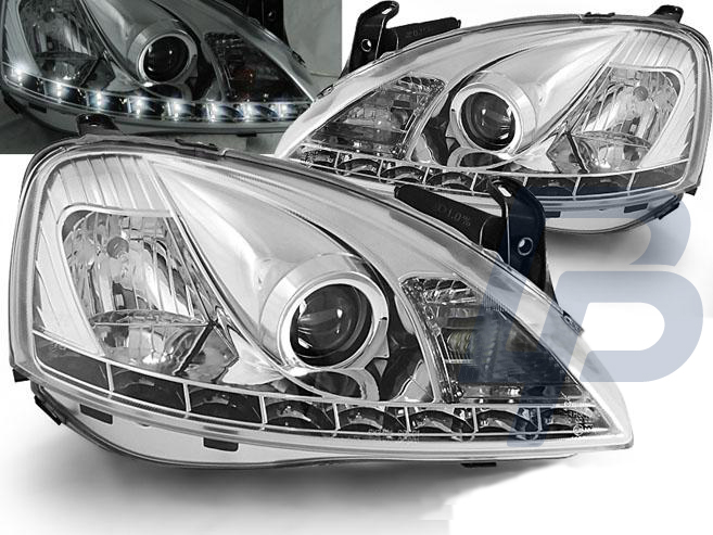 HEADLIGHTS OPEL CORSA C 11.00-09.06 DAYLIGHT CHROME - 3