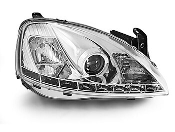 HEADLIGHTS OPEL CORSA C 11.00-09.06 DAYLIGHT CHROME