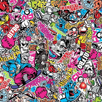 STICKERBOMB FOIL GRAFFITI DESIGN MODEL 1 ROLL 60 X 200CM