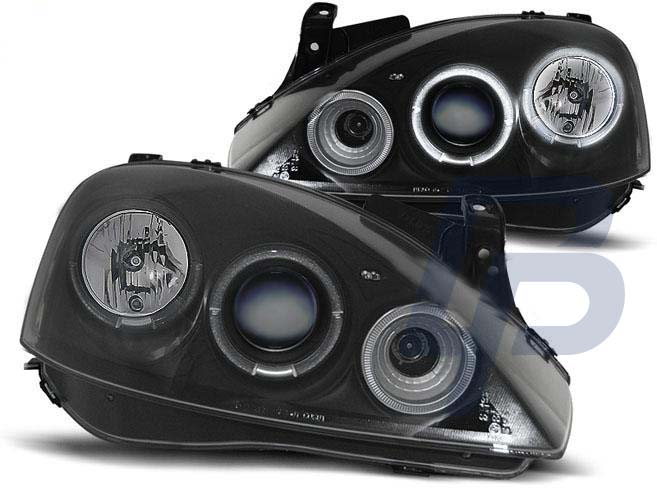 HEADLIGHTS OPEL CORSA C 11.00-09.06 ANGEL EYES BLACK - 2